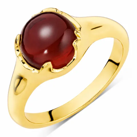 granat ring i forgylt messing - Eliné