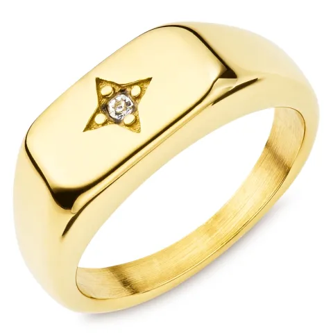 vanntett stjerne ring i forgylt stål - OCEANA