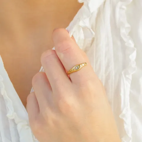 vanntett stjerne ring i forgylt stål - OCEANA