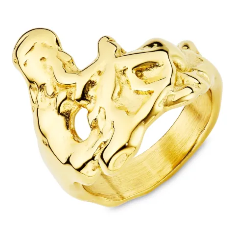 vanntett ring i forgylt stål - OCEANA