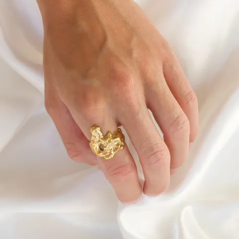 vanntett ring i forgylt stål - OCEANA