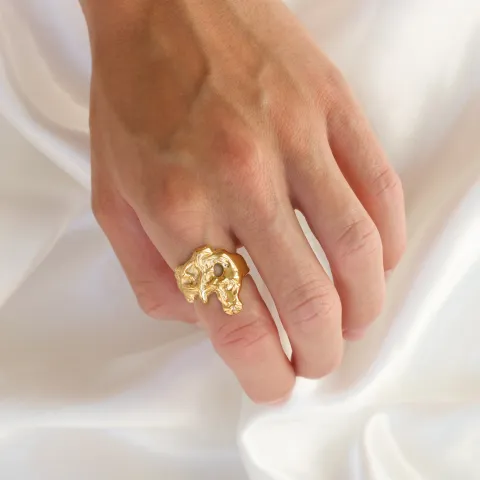 vanntett ring i forgylt stål - OCEANA