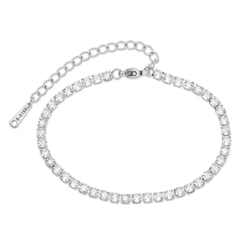 vanntett zirkon tennisarmbånd i stål - OCEANA