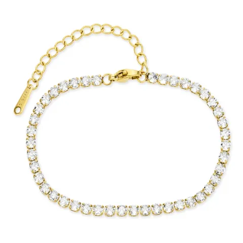 vanntett tennisarmbånd i forgylt stål - OCEANA