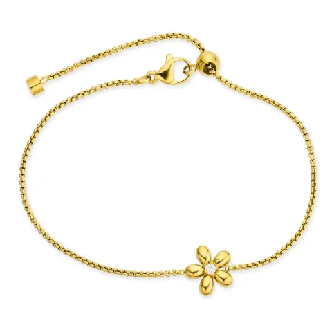 vanntett blomst armbånd i forgylt stål - OCEANA