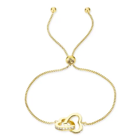 vanntett hjerte armbånd i forgylt stål - OCEANA