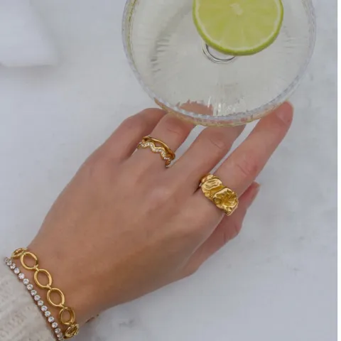 vanntett ring i forgylt stål - OCEANA