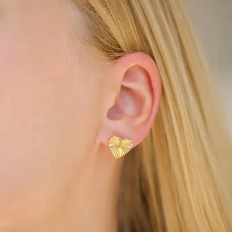 vanntette hjerte øredobber i forgylt stål - OCEANA