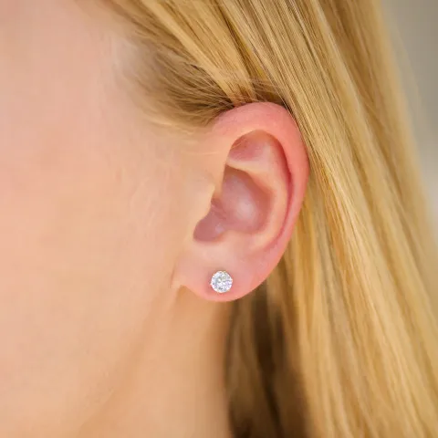 5 mm vanntette zirkon ørestikker i forgylt stål - OCEANA