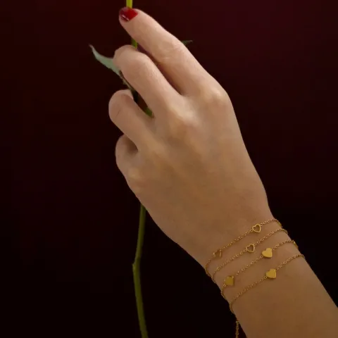 vanntett hjerte armbånd i forgylt stål - OCEANA