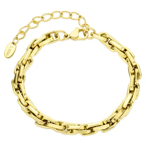 vanntett armbånd i forgylt stål 16 cm + 5 cm x 5,5 mm  - OCEANA
