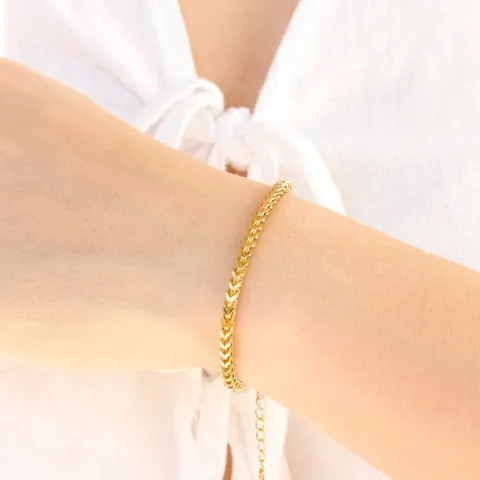 vanntett armbånd i forgylt stål 15 cm + 4 cm x 3,0 mm  - OCEANA