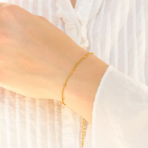 vanntett armbånd i forgylt stål 15 cm + 5 cm x 2,2 mm  - OCEANA