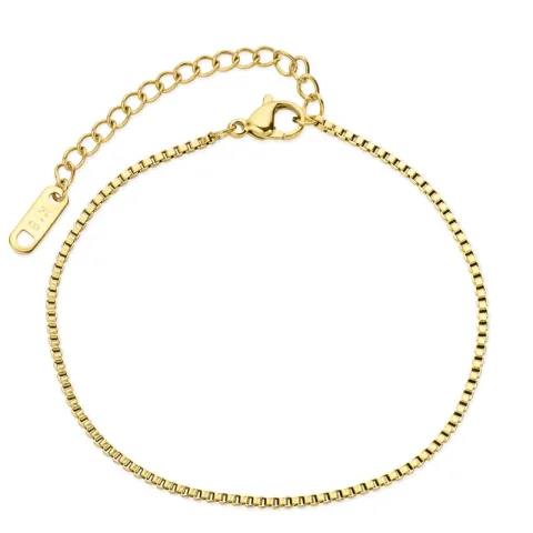 vanntett armbånd i forgylt stål 17 cm + 5 cm x 1,7 mm  - OCEANA