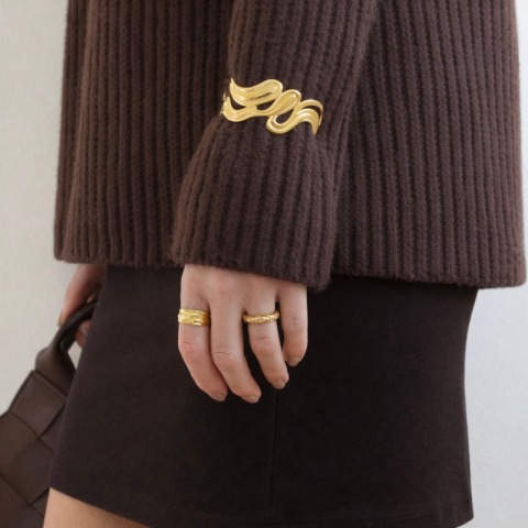 vanntett armring i forgylt stål - OCEANA