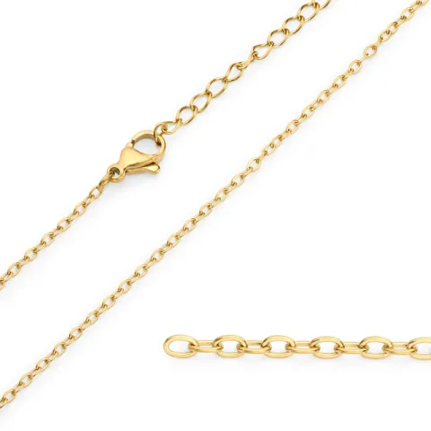 vanntett halskjede i forgylt stål 38 + 7 cm x 1,3 mm  - OCEANA