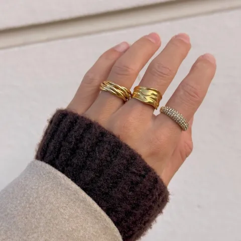 vanntett ring i forgylt stål - OCEANA