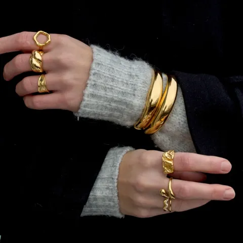 vanntett armring i forgylt stål - OCEANA