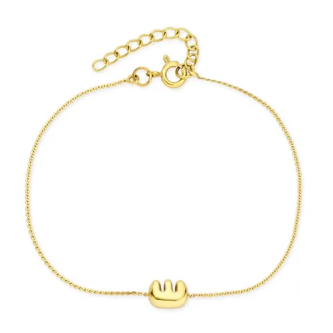 vanntett bokstav e armbånd i forgylt stål - OCEANA