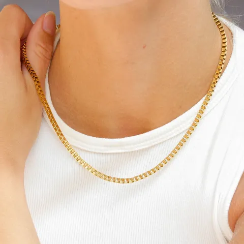 vanntett halskjede i forgylt stål - OCEANA