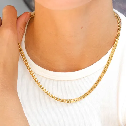 vanntett halskjede i forgylt stål - OCEANA