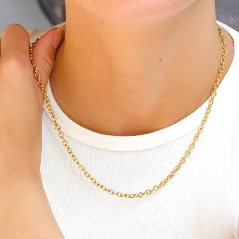 vanntett halskjede i forgylt stål - OCEANA