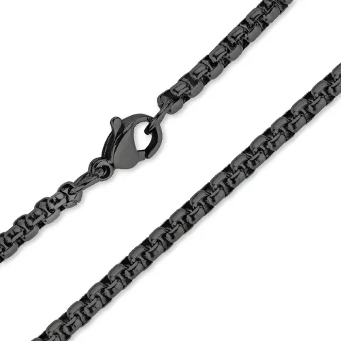 vanntett halskjede i svart stål 60 cm x 3 mm  - OCEANA