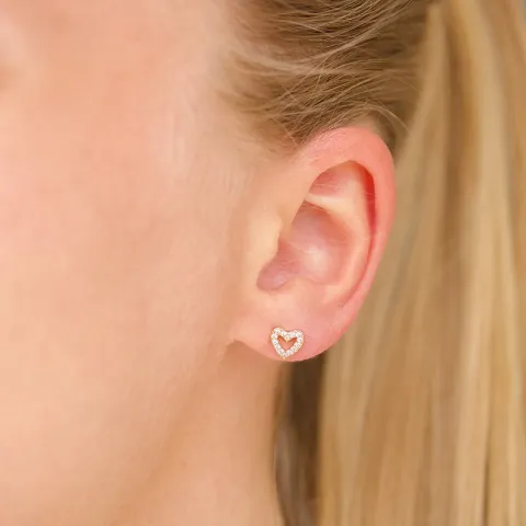 vanntette hjerte helix piercing i forgylt stål - OCEANA