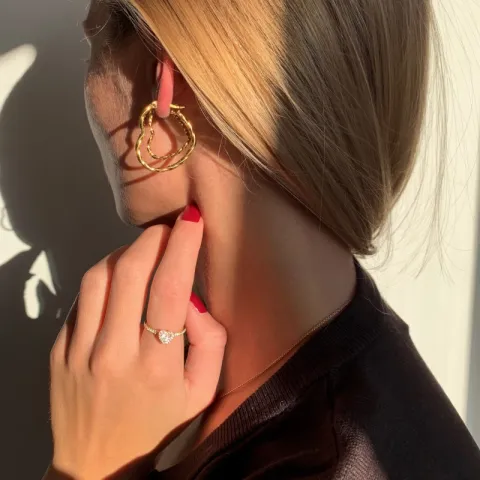 vanntette hjerte creol i forgylt stål - OCEANA