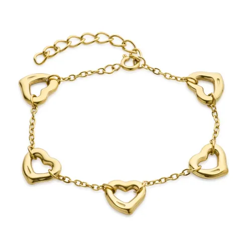 vanntett hjerte armbånd i forgylt stål 16 + 4 cm x 11,0 mm  - OCEANA