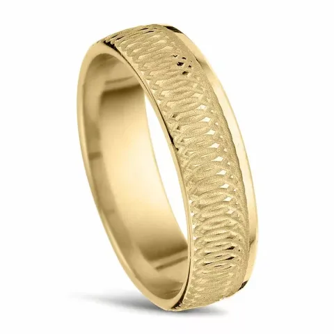 mønstret giftering i 14 karat gull