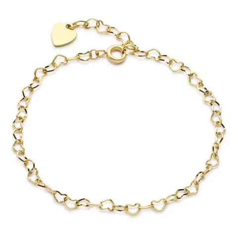 vanntett hjerte armbånd i forgylt stål 20 cm x 3,4 mm  - OCEANA