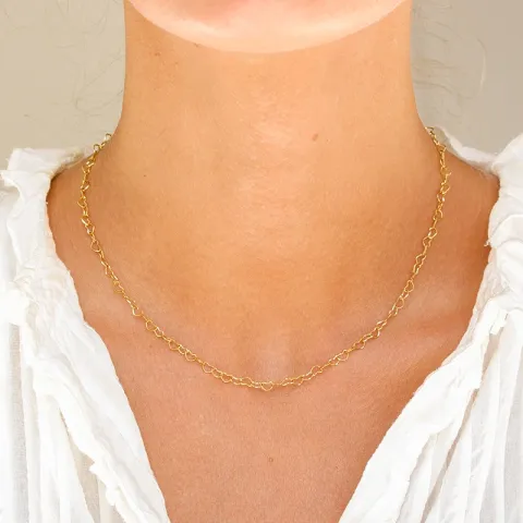 vanntett hjerte halskjede i forgylt stål - OCEANA