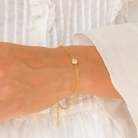 vanntett zirkon armbånd i forgylt stål - OCEANA