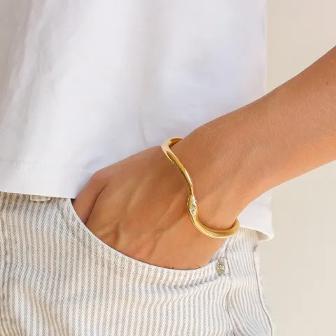 vanntett armring i forgylt stål 60 mm x 7,6 mm  - OCEANA