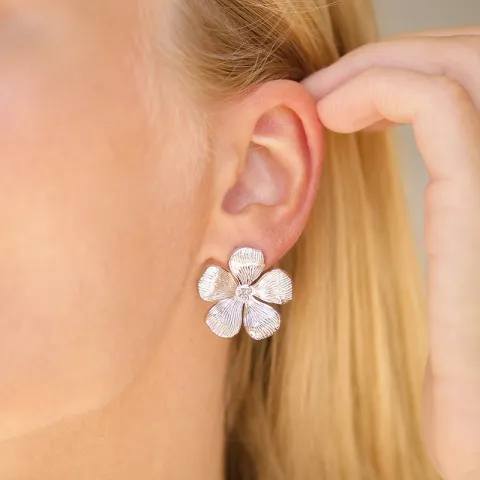 vanntette blomst øredobber i stål - OCEANA