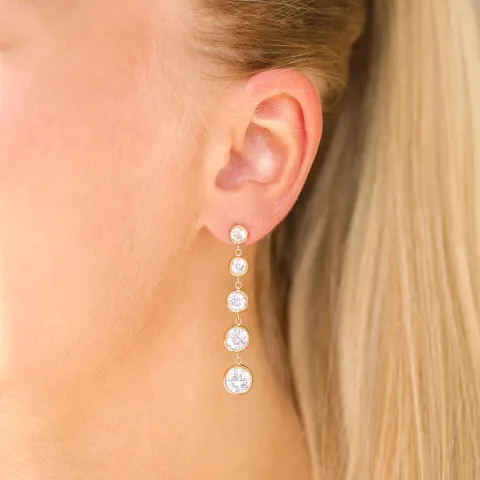 vanntette øredobber i forgylt stål - OCEANA