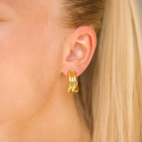 vanntette øredobber i forgylt stål - OCEANA