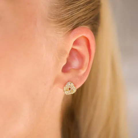 vanntette zirkon øredobber i forgylt stål - OCEANA