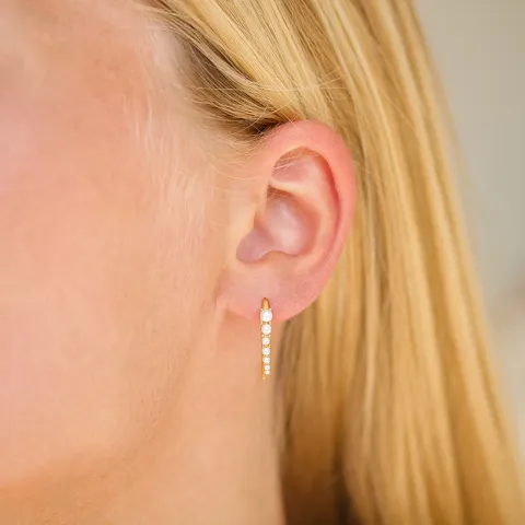 vanntette perle øredobber i forgylt stål - OCEANA