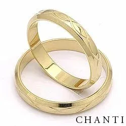 mønster gifteringer i 14 karat gull - par