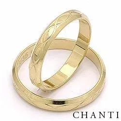 mønster gifteringer i 14 karat gull - par