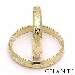 mønster gifteringer i 14 karat gull - par