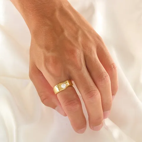 vanntett ring i forgylt stål - OCEANA