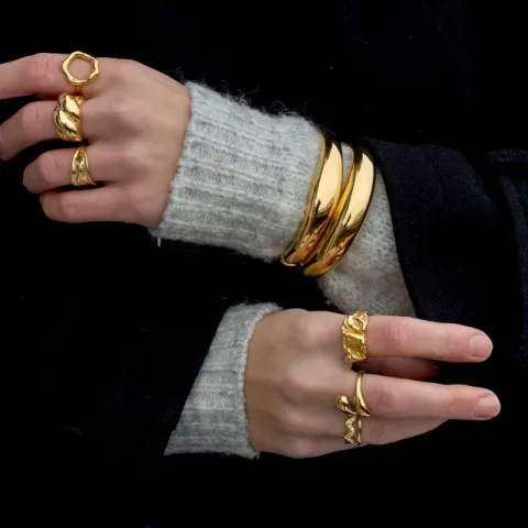 vanntett ring i forgylt stål - OCEANA