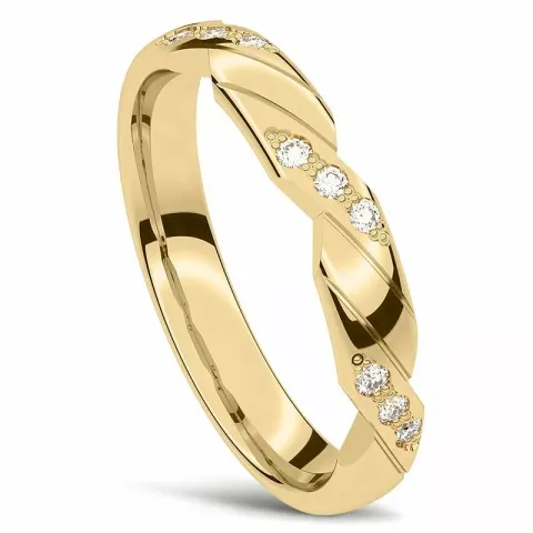 mønstret giftering i 14 karat gull 0,01 ct