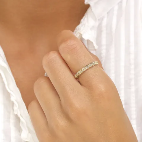 vanntett zirkon ring i forgylt stål - OCEANA