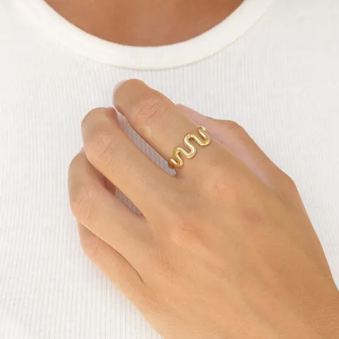 vanntett justerbar ring i forgylt stål - OCEANA