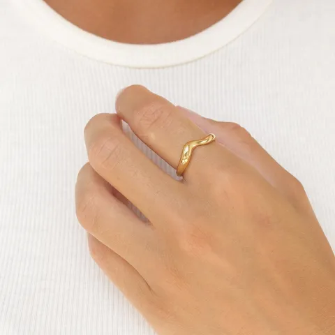 vanntett ring i forgylt stål - OCEANA