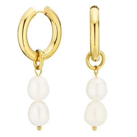 vanntette perle creol i forgylt stål - OCEANA